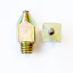 Stollen ⅜, 12x12 mm, Kopf 19 hoch, spitz, Stift (No.50S / St.) 