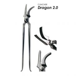 Nietzangen ICAR-DRAGON, silber-poliert, gerades Maul (St.) 