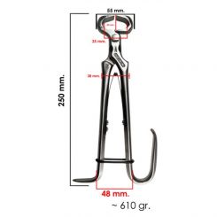 Fohlen-Schneidezange ICAR-10"-OneHand mit Feder, poliert (St.) 