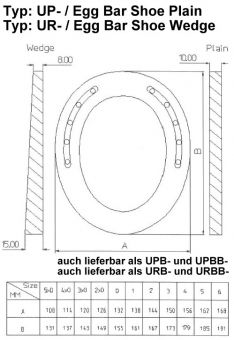 COLLEONI-Alu-Keil-Eiereisen URBB normaler Steg, 8-15mm, Seitenkappen (Stück) 