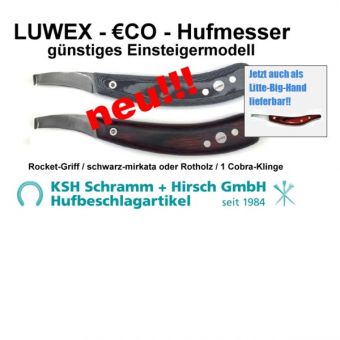 Hufmesser LUWEX-€CO: gerade oder gekröpfte Cobra-Klinge und Cobra-Ersatzklingen (Stück) 