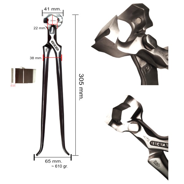Artikelbild 2 des Artikels “Beschlag-/Nagelkneifzange ICAR, 30 cm, 2 Magnete (St.) “