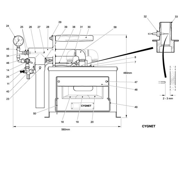 Artikelbild 3 des Artikels “Gasofen SWAN-CYGNET-DELUXE, 1 Brenner, Piezo (St.) “