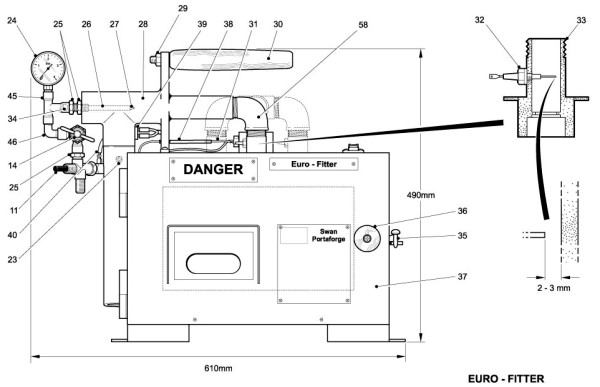 Artikelbild 3 des Artikels “Gasofen SWAN-EUROFITTER, 2 Brenner, Piezo (St.) “